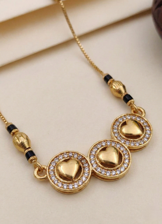 Heart Halo Diamond Mangalsutra