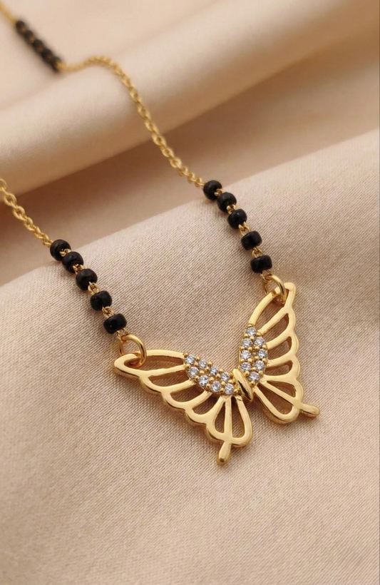 Gold Cutout Butterfly Mangalsutra