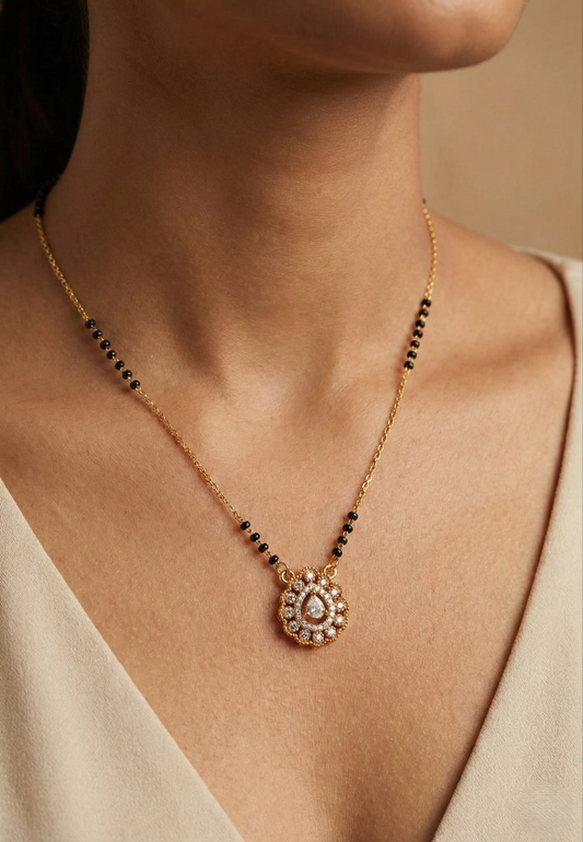 Gold Floral Halo Mangalsutra