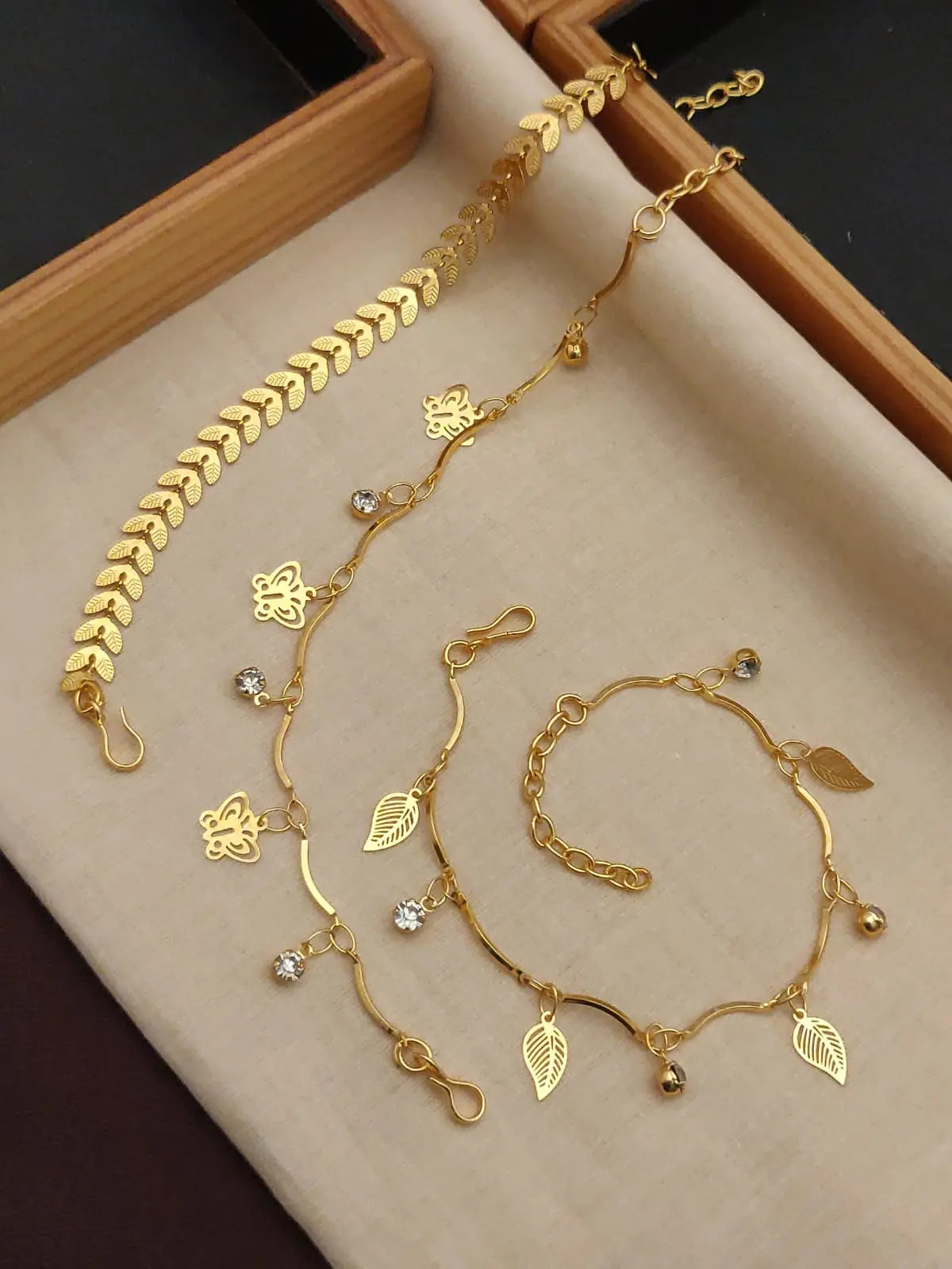 Golden Bloom Bracelet Trio Aureva