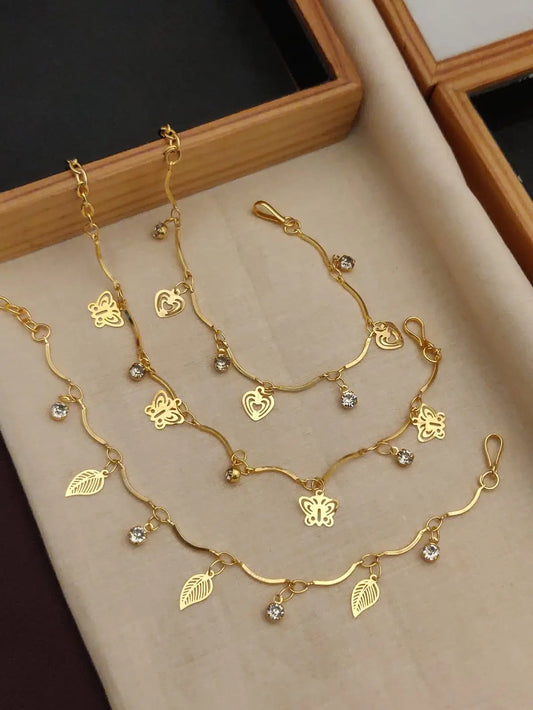 Golden Charm Delight Bracelet Trio Aureva