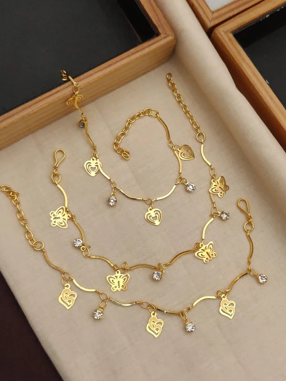 Golden Love & Butterfly Bracelet Trio Aureva