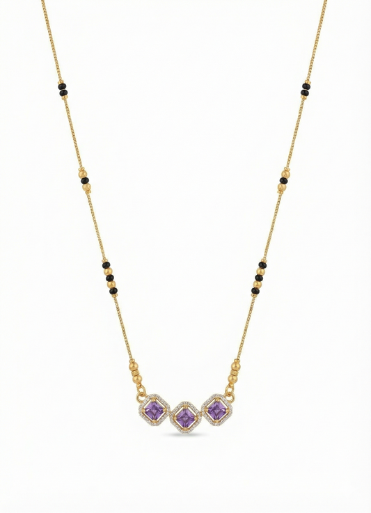 Amethyst Cascade Halo Mangalsutra