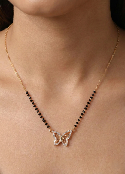 Diamond Butterfly Mangalsutra