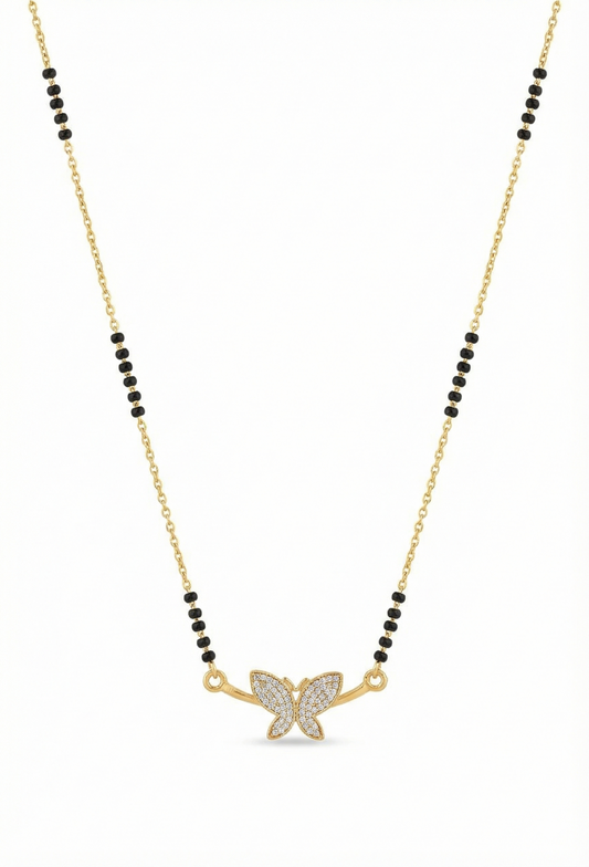 Diamond Bar Butterfly Mangalsutra