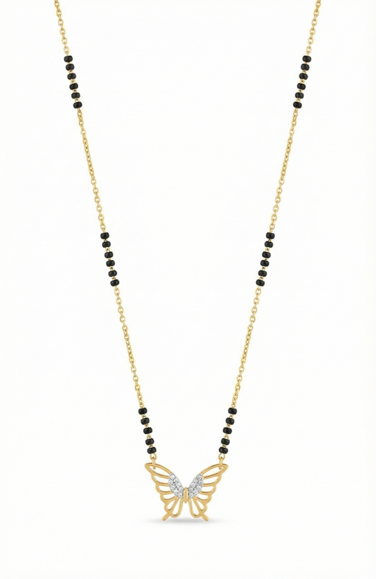 Gold Cutout Butterfly Mangalsutra