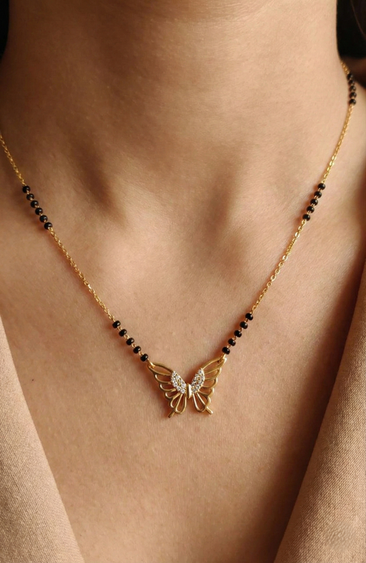Gold Cutout Butterfly Mangalsutra