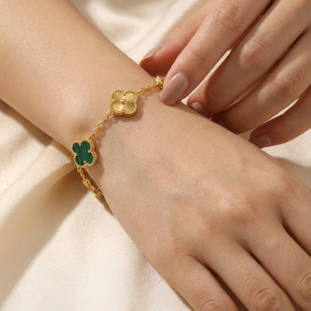 Multi color clover bracelet