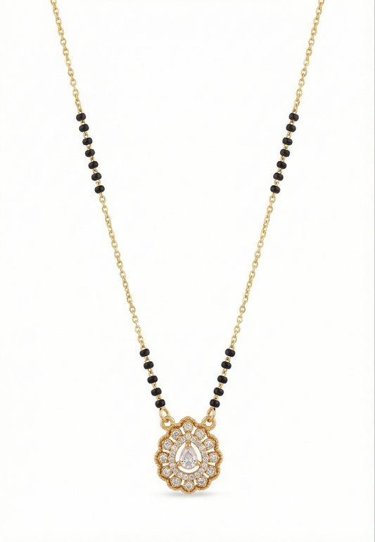 Gold Floral Halo Mangalsutra