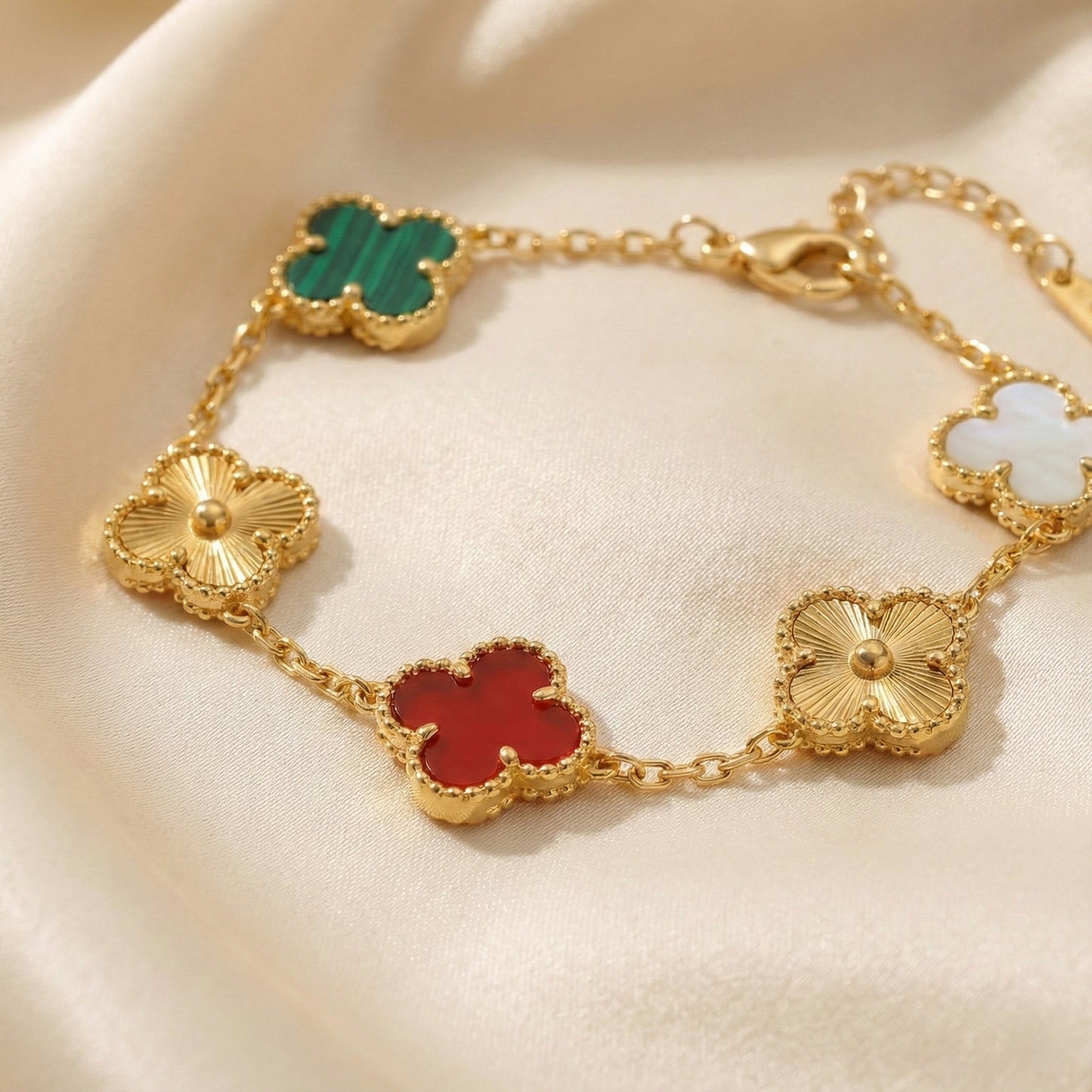Multi color clover bracelet