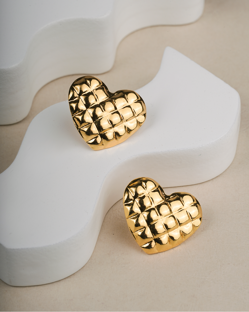 Quilted Heart Earrings aureva