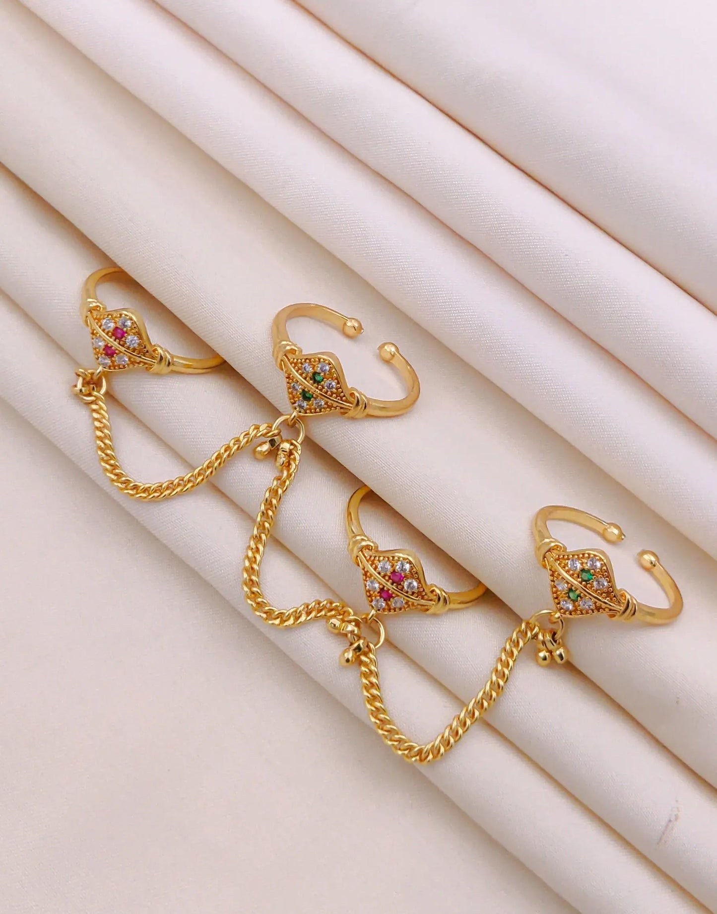 Regal Glow Chain Rings Aureva