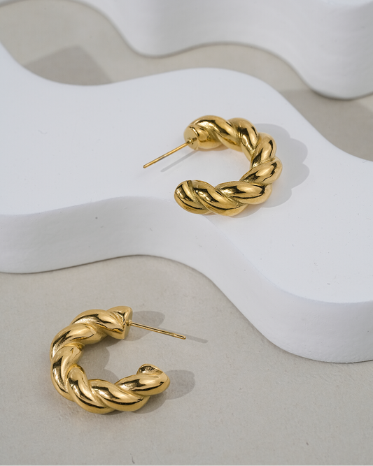 Twisted Hoop Earrings aureva