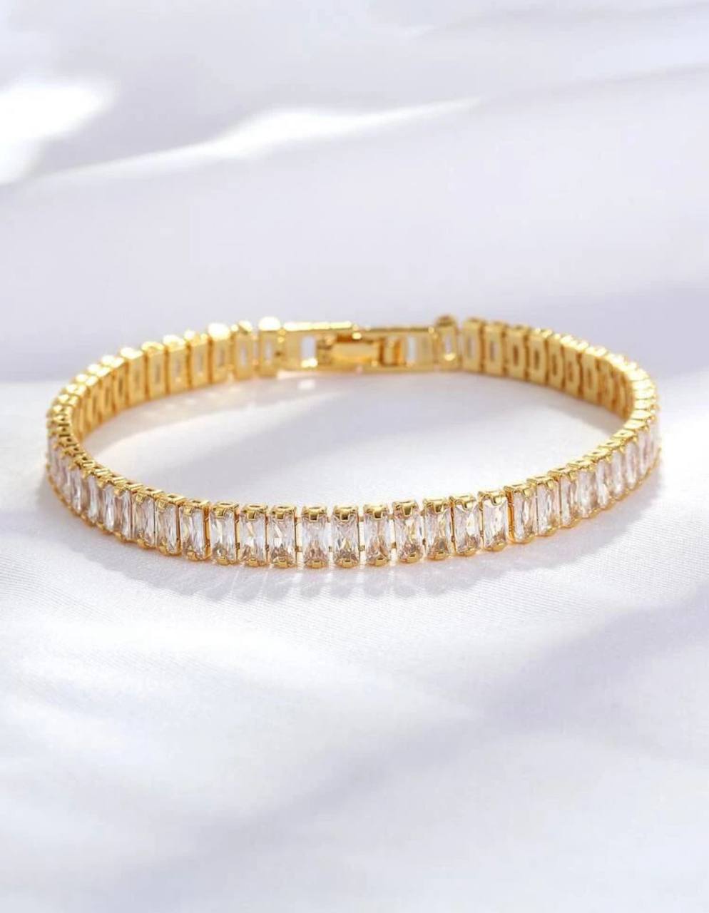 Gold Baguette Tennis Bracelet