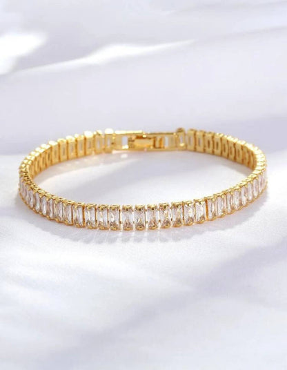 Gold Baguette Tennis Bracelet