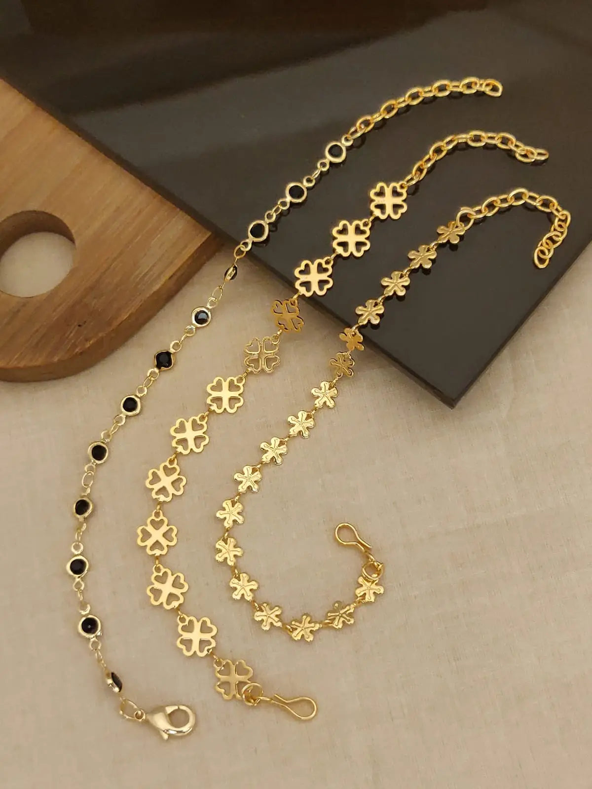 Golden Cloverglow Bracelet Trio Aureva