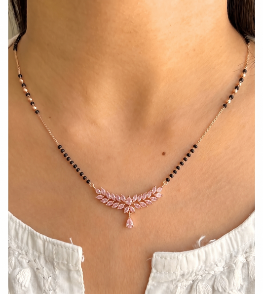 Pallavi Rose Gold Leaf Mangalsutra