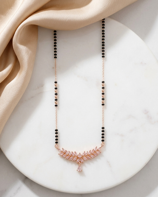 Pallavi Rose Gold Leaf Mangalsutra