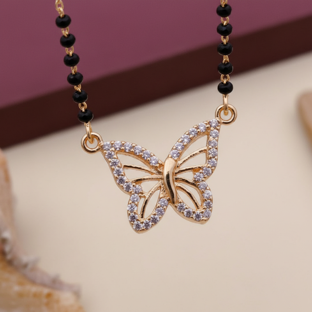 Diamond Butterfly Mangalsutra